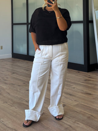 Boardwalk Open Knit Top | Black | FINAL SALE