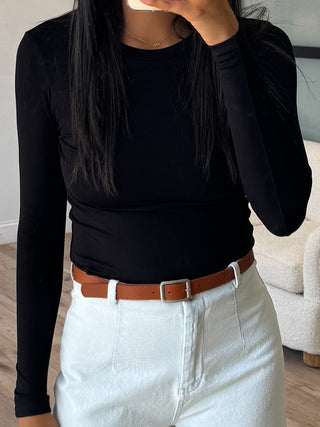 Essential Ribbed Long Sleeve | Black | +Plus Available | RESTOCK