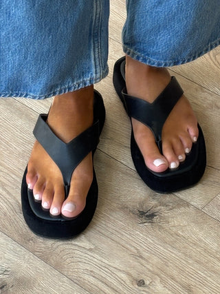 Platform Flip-Flop Sandal | Black