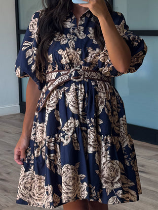 Camellia Belted Dress | Nightbloom