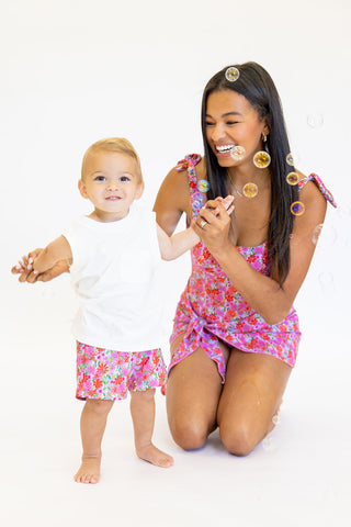 Wild Poppy Swim Trunks | Tiny Talulah | FINAL SALE