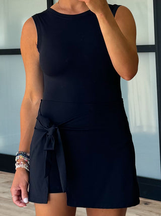 Aveline Active Wrap Romper | Black | RESTOCK