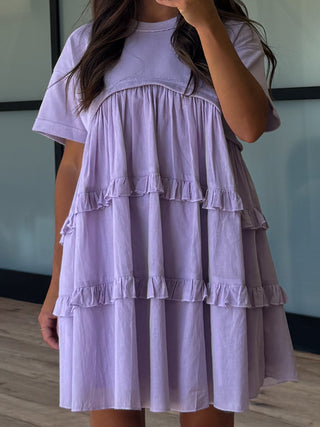 Nia Casual Layered Dress | Lavender