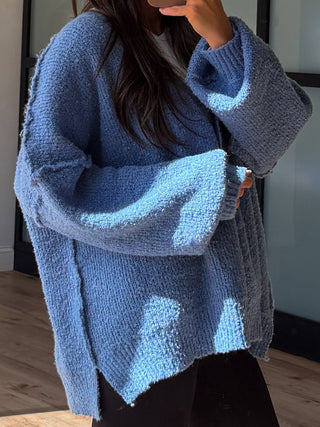 Lev Textured Cardigan | Slate | +Plus Available