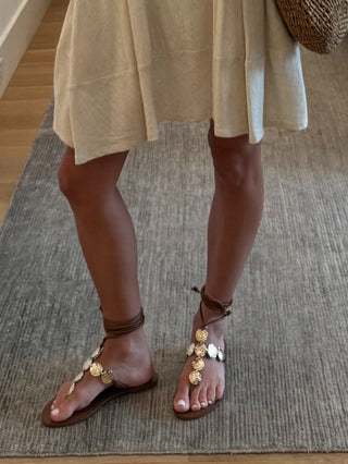 Gold Mine Wrap Sandals