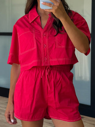 Camden Boxy Top | Red | FINAL SALE