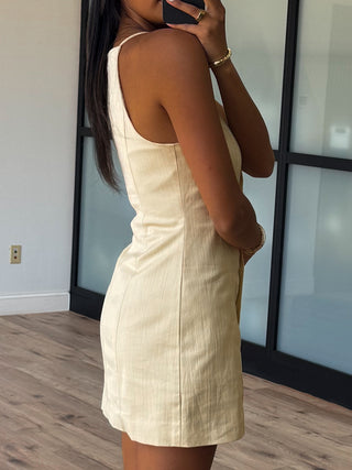 Dasha Button-Front Dress | Sand