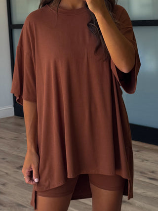 Novi Ribbed Tee + Shorts Set | Toffee | +Plus Available