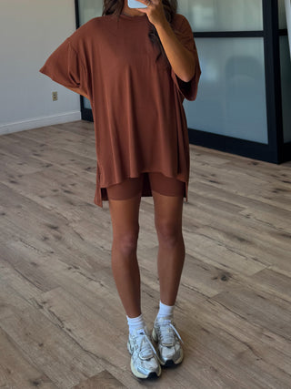 Novi Ribbed Tee + Shorts Set | Toffee | +Plus Available