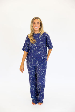 Bamboo Pointelle Women's Lounge Pants | Navy | +Plus Available