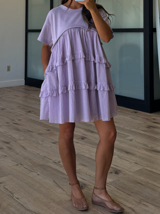 Nia Casual Layered Dress | Lavender