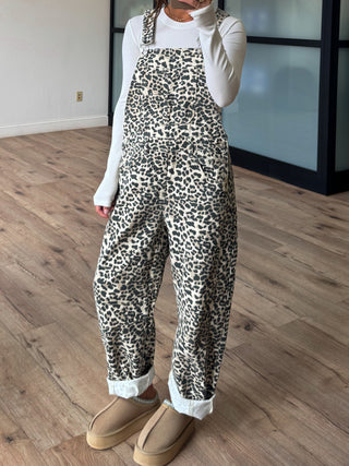 Leopard Barrel Overalls