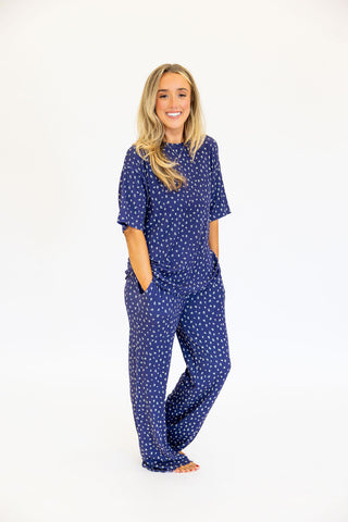 Bamboo Pointelle Women's Lounge Pants | Navy | +Plus Available