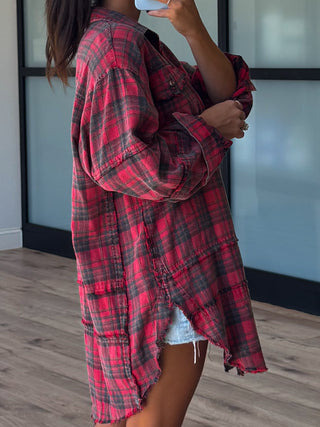 Stone Cliff Plaid Tunic | Red | +Plus Available | RESTOCK