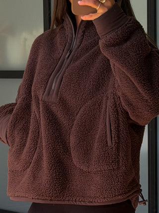 Kota Sherpa Bomber Pullover | Espresso