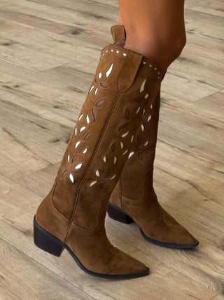 Bronco Western Boots | Brown Suede