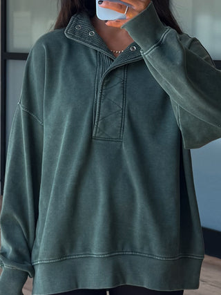 Movement Mock Neck Pullover | Forest