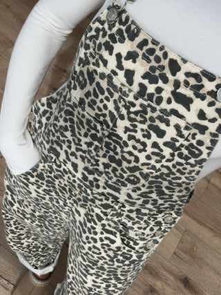 Leopard Barrel Overalls