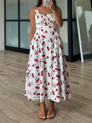 Cherie Rouge Midi Dress