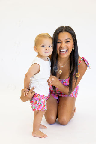 Wild Poppy Swim Trunks | Tiny Talulah | FINAL SALE