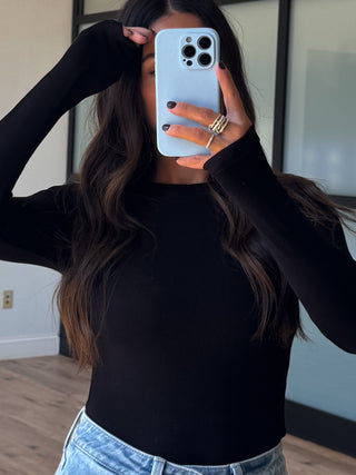 Essential Ribbed Long Sleeve | Black | +Plus Available | RESTOCK
