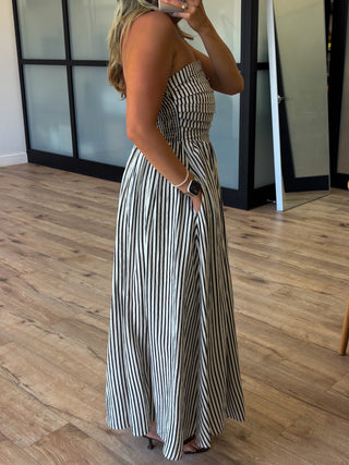 Laura Striped Maxi Dress | Ivory