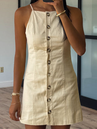 Dasha Button-Front Dress | Sand