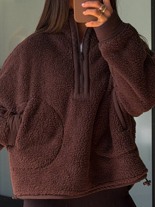 Kota Sherpa Bomber Pullover | Espresso