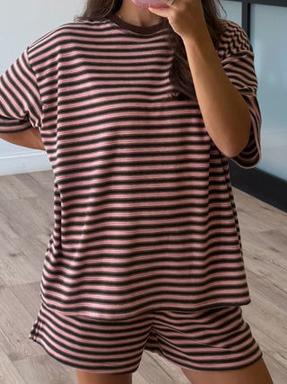Cozy Era Oversized Knit Tee | Chocolate Blush
