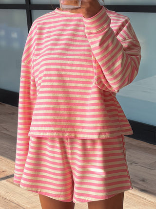 Leisure Lounge Long Sleeve Top | Bubblegum