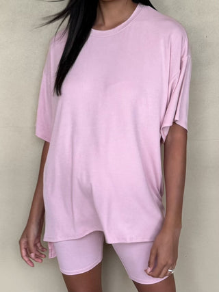 Novi Ribbed Tee + Shorts Set | Dusty Rose | +Plus Available