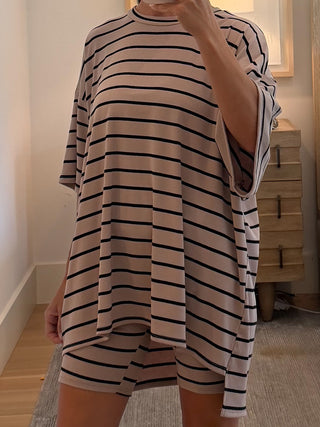 Novi Stripe Ribbed Tee + Shorts Set | 7 Colors Available | PREORDER