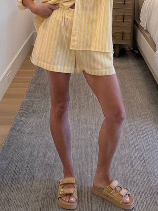 Rian Stripe Boxer Shorts | Lemon | RESTOCK