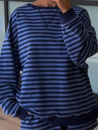 Leisure Stripe Pullover | Deep Sea