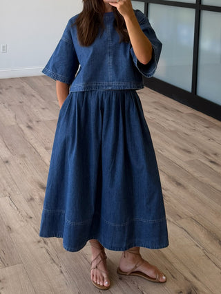 Full Fade Denim Top