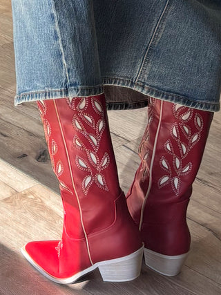 Bronco Western Boots | Red | RESTOCK