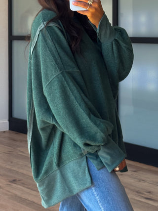 Out + About Brushed Knit Pullover | Pine