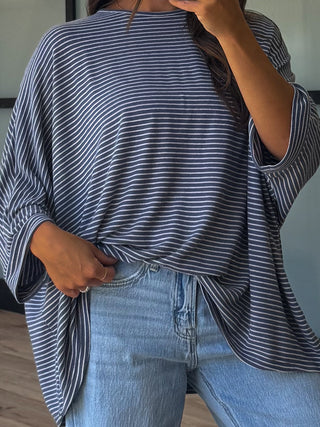 Dremme Brushed Knit Top | Dusty Blue