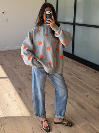"HALLOWEEN" Reversible Mock Neck Sweatshirt