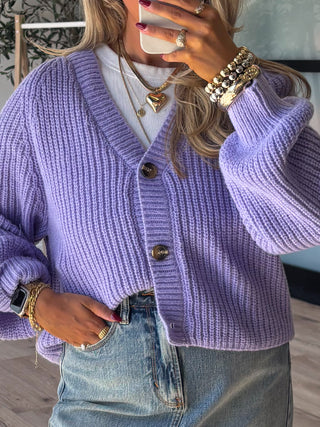 Luna Knit Cardigan | Lavender