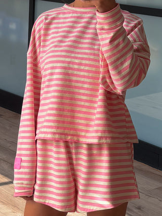 Leisure Lounge Long Sleeve Top | Bubblegum