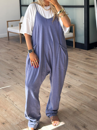 Wyatt Mineral Washed Jumpsuit | Dusty Indigo