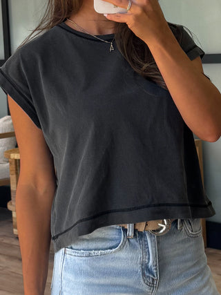 The Nest Cap Tee | Washed Black