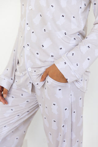 Hey Boo Pajama Set | Stone | +Plus Available | FINAL SALE