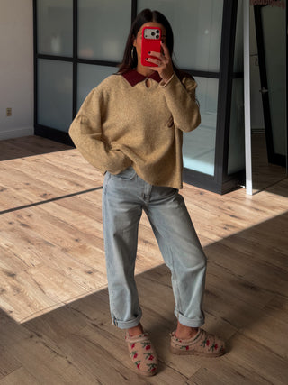 Prep Collared Sweater | Oat