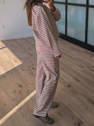Off The Scene Stripe Long Sleeve | Chocolate Rose
