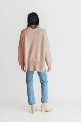 Nolan Mock Neck Sweater | Taupe