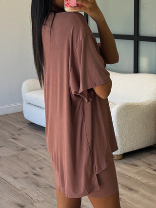 Novi Ribbed Tee + Shorts Set | Mocha | +Plus Available | RESTOCK