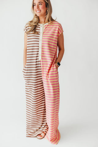 Lia Stripe Jumpsuit | Neapolitan | +Plus Available