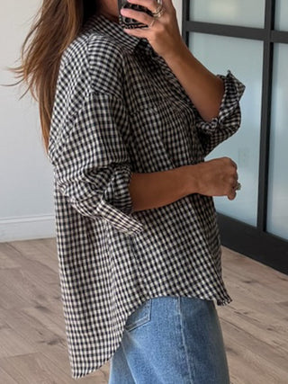 Archie Gingham Button-Down Blouse